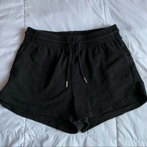 black knit shorts